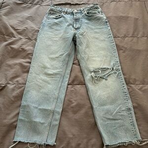Zara Distress Straight Leg Denim